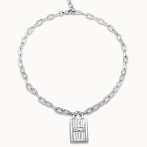 Uno de 50 Silver Linked Chain with Padlock Pendant